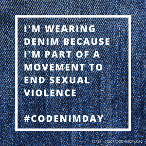 I'm wearing denim because I'm part of a movement to end sexual violence. #CODenimDay